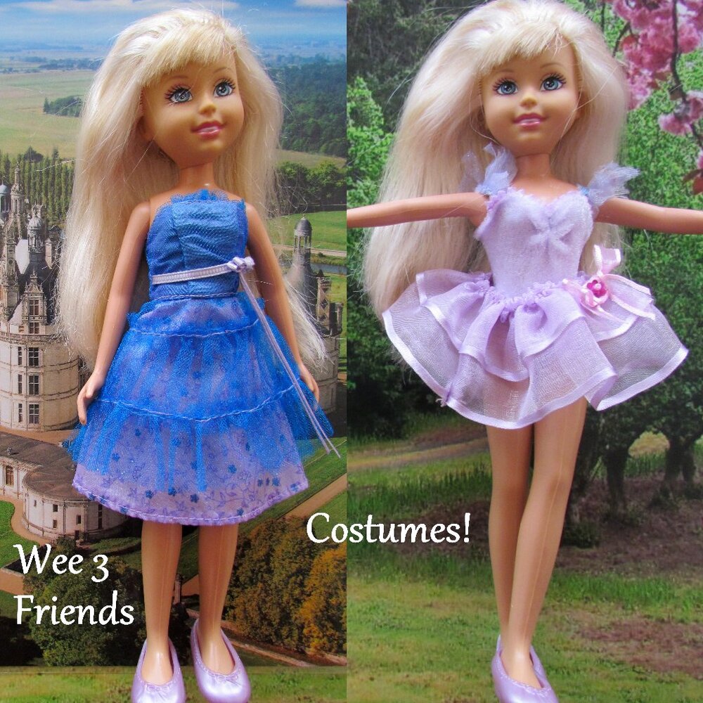 WEE 3 FRIENDS CLOTHES: LAVENDER BALLET TUTUS FANCY DRESS SHOES SWIMSUIT SCARF